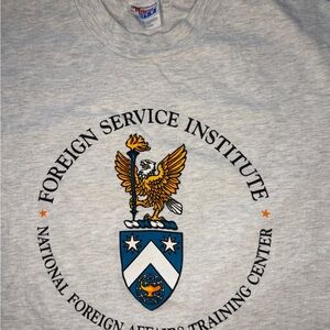 Vintage Hanes Beefy-T Foreign Service Institute National Foreign Affairs Tee L